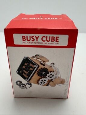 Busy Cube Montessori Educational Toy - Red/White Box(Sample—defective.⚠️⚠️⚠️）